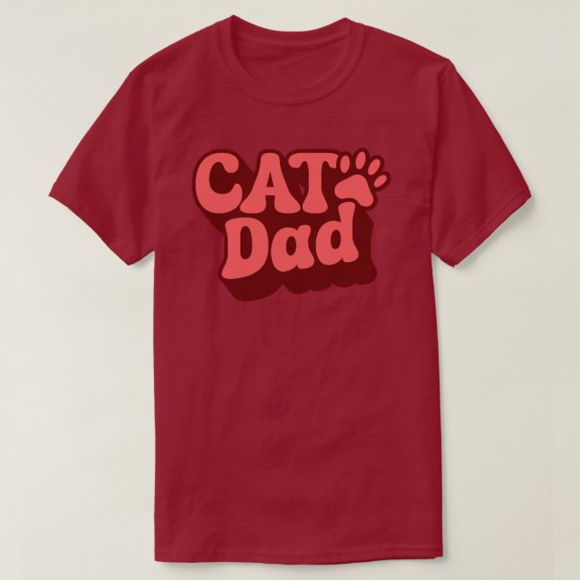 T-shirt Chemise Papa Chat Pour Fête des pères (Design devant)
