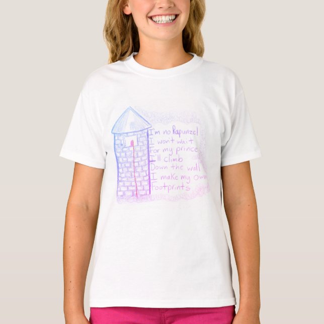 T-shirt Chemise pas une citation de Rapunzel. (Devant)