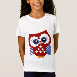 T-Shirt Chemise patriotique de hibou de bannière étoilé