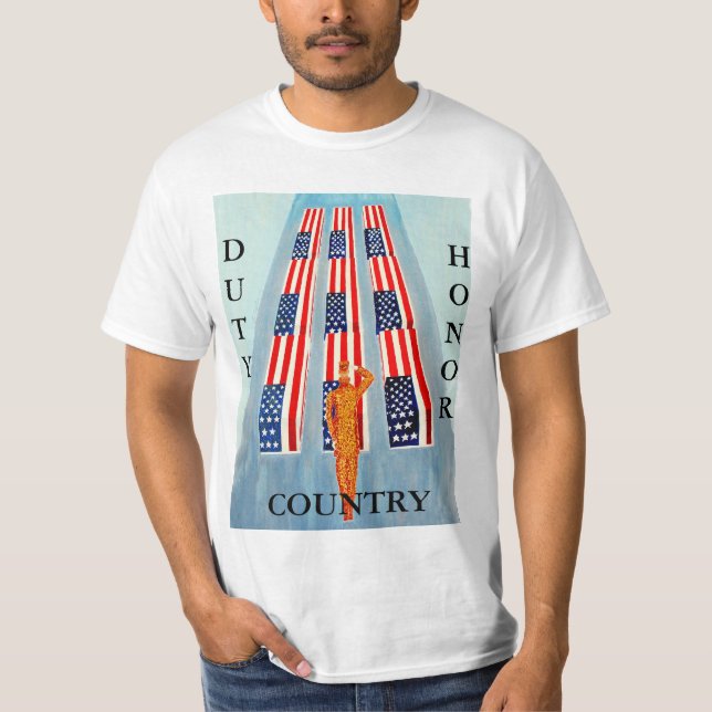 T-shirt Chemise patriotique de pays d'honneur de devoir (Devant)
