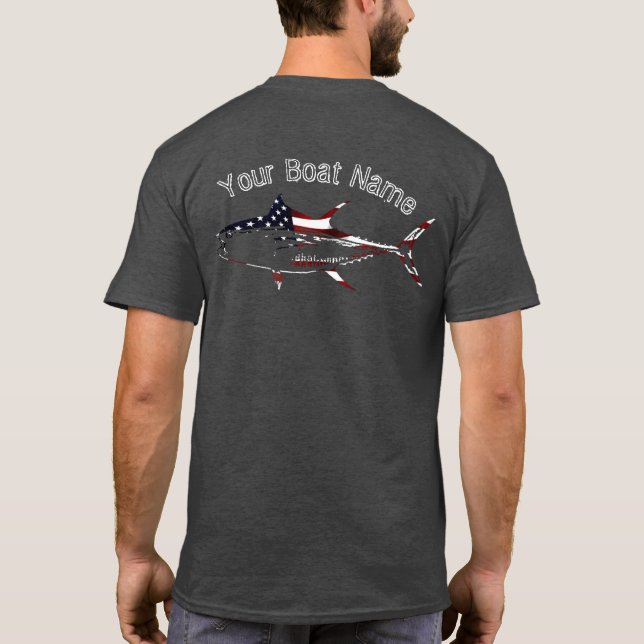 T-shirt Chemise patriotique faite sur commande de thon (Dos)