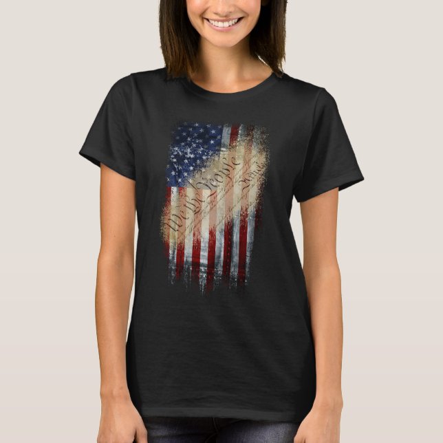 T-shirt Chemise patriotique NOUS le drapeau américain de (Devant)