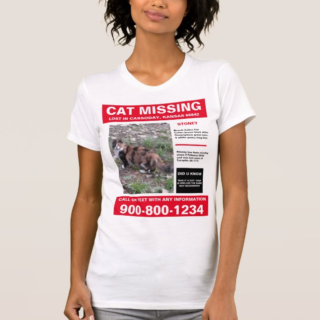 T-shirt Chemise Perdue Pour Chat Ou Chien Avec Photo Et Co (Devant)