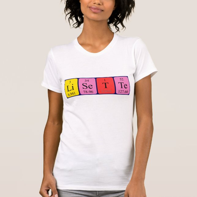 T-shirt Chemise périodique du nom de la table Lisette (Devant)