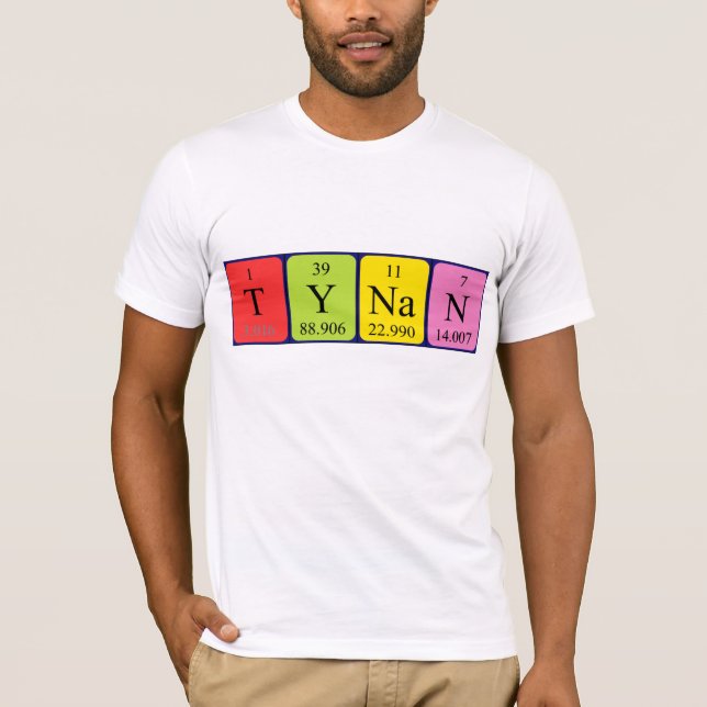 T-shirt Chemise périodique du nom de la table Tynan (Devant)
