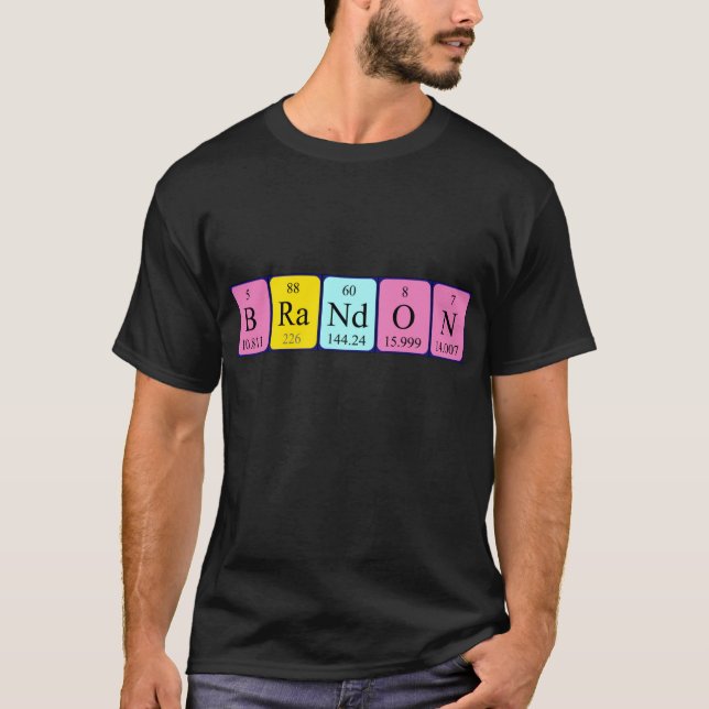 T-shirt Chemise périodique du nom de table Brandon (Devant)