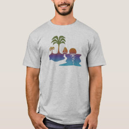 T-shirt Chemise Perpetual Tropical Sunset avec voilier