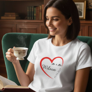 T-shirt Chemise Personnalisée avec Cœur pour Couple pour E