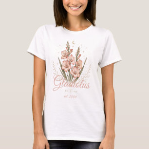 T-shirt Chemise personnalisée avec nom et fleur de naissan