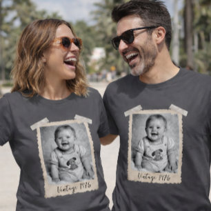 T-shirt Chemise personnalisée avec photo vintage pour anni