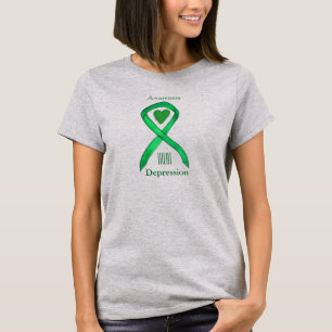 T-shirt Chemise personnalisée Coeur de ruban de sensibilis