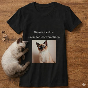 T-shirt Chemise personnalisée de chat siamois Cadeau photo