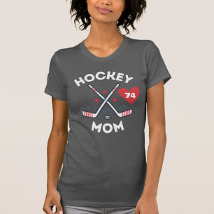 T-shirt Chemise personnalisée de maman de hockey avec le n