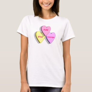 T-shirt Chemise personnalisée de sucrerie de coeur