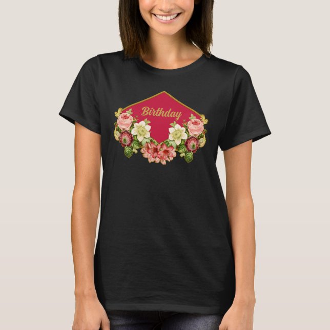T-shirt Chemise personnalisée Floral Elegance avec personn (Devant)