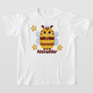 T-shirt Chemise personnalisée pour enfants Prince Bee, nom