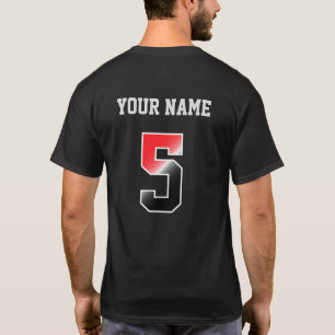T-shirt Chemise personnalisée rouge numéro 5