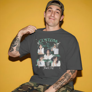 T-shirt Chemise personnalisée vintage de style rap avec ph
