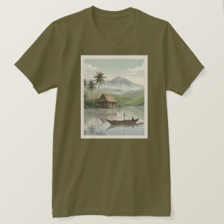 T-shirt Chemise Philippines Banaue Terrasses de riz Mayon