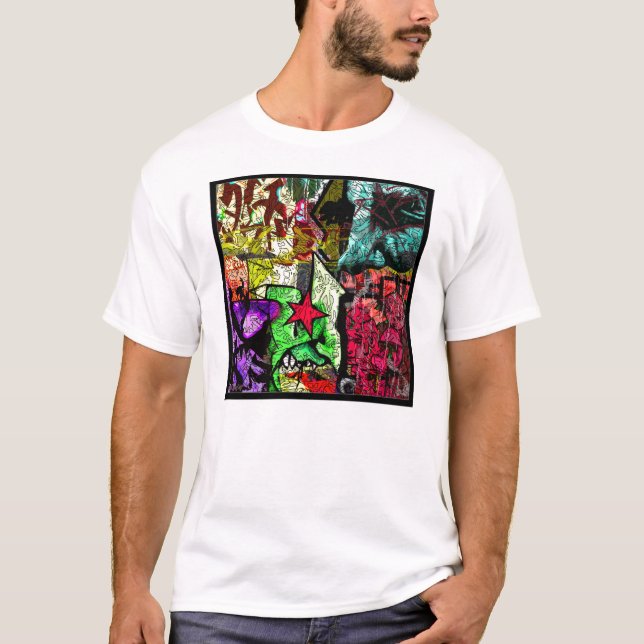 T-shirt chemise physique de graffiti (Devant)