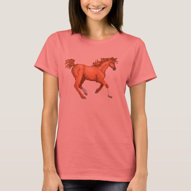 T-shirt Chemise Pixel Arabian Horse (Devant)