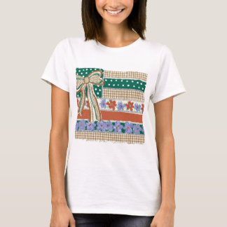 T-shirt Chemise PNG Drapeau Américain Floral, Nœud Coquett