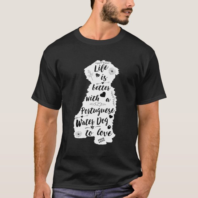 T-shirt Chemise Portugaise À Eau Chien Conception Pour Aim (Devant)
