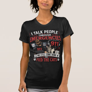 T-shirt Chemise pour amateur de chats et répartiteur 911