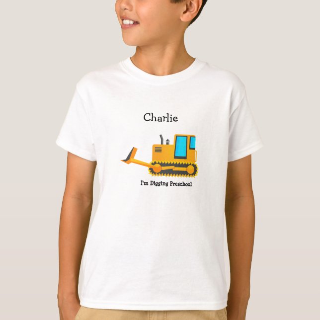 T-shirt Chemise pour enfant à manches longues Bulldozer (Devant)