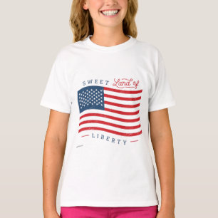 T-shirt Chemise pour enfants au drapeau américain classiqu