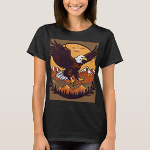 T-shirt chemise pour femmes avec dessin d'aigle sur le dev