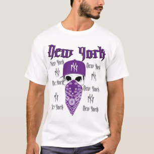 T-shirt Chemise pourpre de hip hop de crâne de NY New Yor