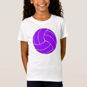 T-Shirt Chemise pourpre de volleyball de filles mignonnes