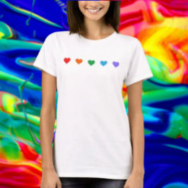 T-shirt Chemise Pride Coeurs Arc-en-ciel