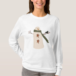 T-shirt Chemise primitive de vacances de bonhomme de neige