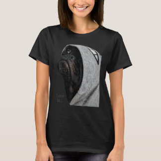 T-shirt Chemise Pug Noir Femmes Hommes Pug Maman Papa Vie