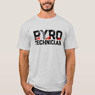 T-shirt Chemise PyroTechnicien avec flammes brûlantes