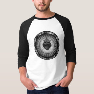 T-shirt Chemise Raglan du Sacré Coeur noir et blanc pour h