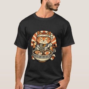 T-shirt Chemise Ramen Chat Japonais Rétro – Coupe de Style