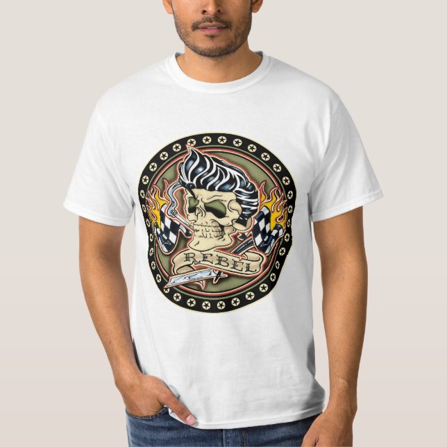 T-shirt Chemise rebelle de rockabilly (Devant)