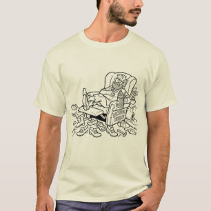 T-shirt Chemise rétro à pun yoga de dessin animé "Reclinin