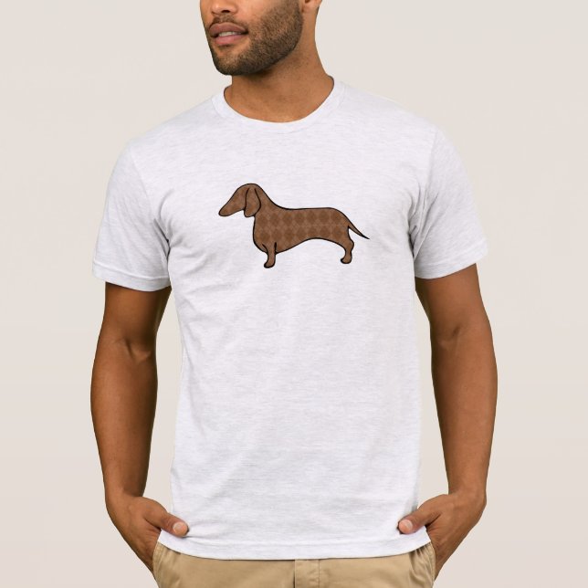T-shirt Chemise Rétro Argyle Dachshund (Devant)