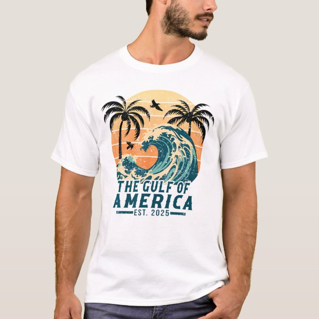 T-shirt Chemise Retro Gulf Of America Est 2025 (Devant)
