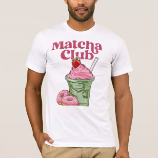 T-shirt Chemise Rétro Matcha Club Esthétique - Mignon Vint