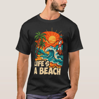T-shirt Chemise «Retro Summer ‘life is a beach” »