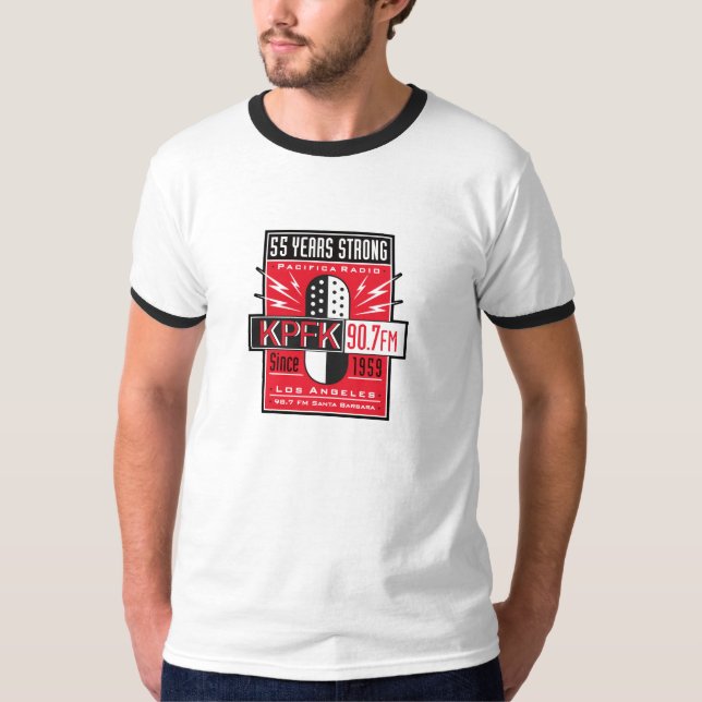 T-shirt Chemise Ringer du 55e anniversaire de KPFK (Devant)