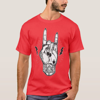 T-shirt Chemise Rock And Roll Festival Art Cornes de diabl