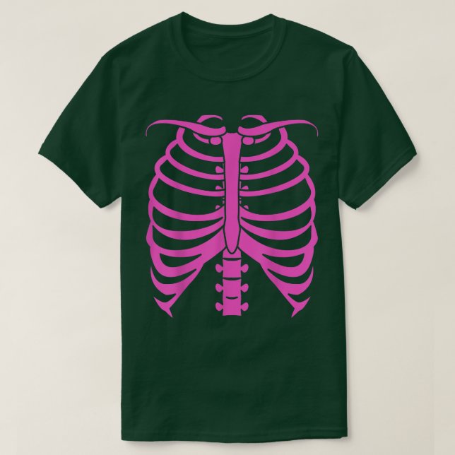 T-shirt Chemise rose chaud Skeleton (Design devant)