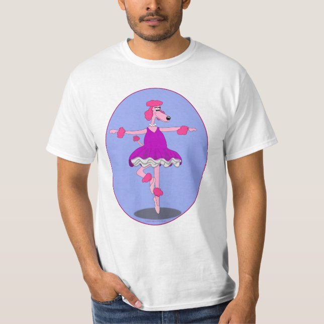 T-shirt Chemise rose de ballerine de caniche (Devant)