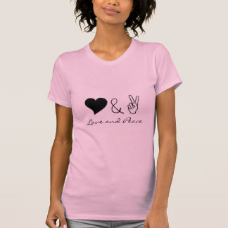 T-shirt Chemise rose de paix et d'amour